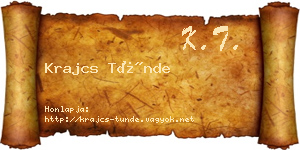 Krajcs Tünde névjegykártya