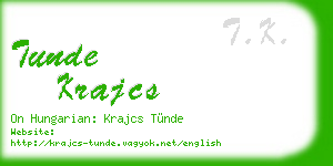 tunde krajcs business card